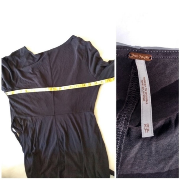 Free People Bell Sleeve Wrap Top BOHO Shirt Tie - Picture 6 of 7